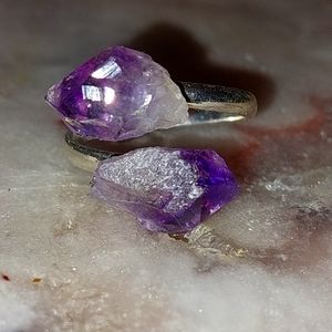 Unbranded Purple Raw Amethyst Wrap Ring